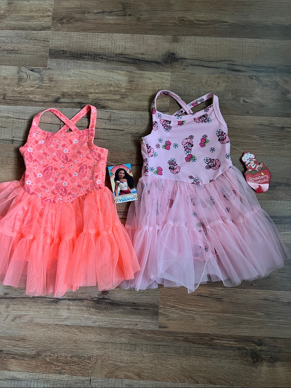 New Disney Moana strawberry shortcake Tulle Tiered romper girls Dress 18m/12